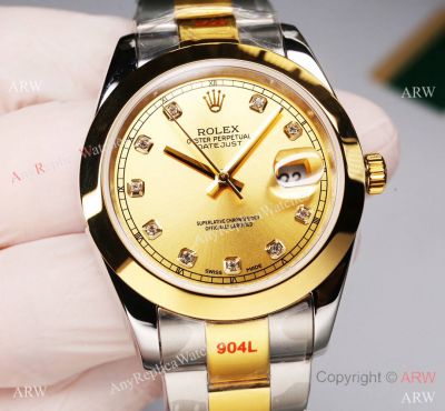 Swiss Quality Rolex Datejust II 41 Citizen Oystersteel Gold with Diamonds Watch